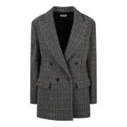 Houndstooth Double-Breasted Blazer P.a.r.o.s.h. , Blue , Dames