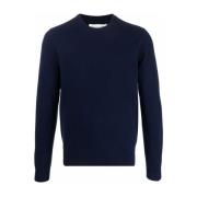 Blauwe Wollen Trui met Ronde Hals Comme des Garçons , Blue , Heren