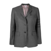 Klassieke Grijze Blazer met Gestreept Detail Thom Browne , Gray , Dame...