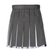 Grijze Logo Rok met Plooien Thom Browne , Gray , Dames