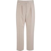 Stijlvolle Straight Broek voor Vrouwen Agnona , Beige , Dames