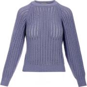 Round-neck Knitwear Agnona , Blue , Dames