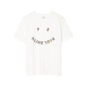 Biologisch Katoenen Grafisch T-shirt PS By Paul Smith , White , Dames