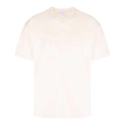 Katoenen T-shirt met reliëflogo JW Anderson , Beige , Heren