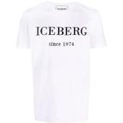 Witte T-Shirt - XS Iceberg , White , Heren
