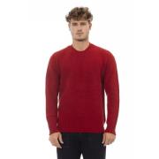 Rode Wol Crewneck Sweater Alpha Studio , Red , Heren