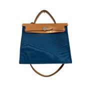 Pre-owned Leather handbags Hermès Vintage , Blue , Dames