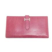 Pre-owned Leather wallets Hermès Vintage , Pink , Dames