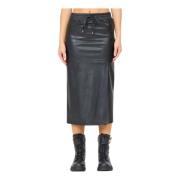 Midi Pencilrok van imitatieleer Ermanno Scervino , Black , Dames