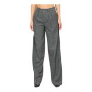 Hoge Taille Geplooide Broek Federica Tosi , Gray , Dames