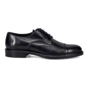 Klassieke zwarte platte schoenen Sangiorgio , Black , Heren