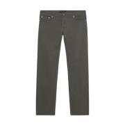 Khaki-Groene Stretch Katoenen Broek met Vijf Zakken Brooks Brothers , ...