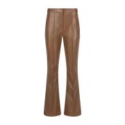 Lucie Vegan Leren Flare Broek Radical , Brown , Dames