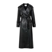 Zwarte Trenchcoat van Imitatieleer Aniye By , Black , Dames