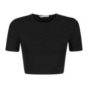 Gebogen Logo T-shirt T by Alexander Wang , Black , Dames