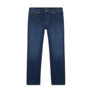 Blauwe Stretch Katoenen Denim Jeans Brooks Brothers , Blue , Heren