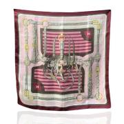 Pre-owned Silk scarves Hermès Vintage , Pink , Dames