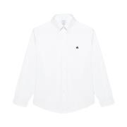 Witte Regular Fit Non-Iron Stretch Supima Katoenen Casual Overhemd met...