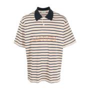 Beige Polo T-shirt met Streep Patroon Lanvin , Beige , Heren