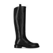 Zwarte Leren Asymmetrische Hoge Laars Guglielmo Rotta , Black , Dames