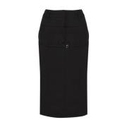 Zwart wollen kokerrok met gelaagde afwerking Jacquemus , Black , Dames