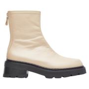 Leren laarzen met contrastzool By FAR , Beige , Dames