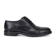Klassieke zwarte platte schoenen Sangiorgio , Black , Heren