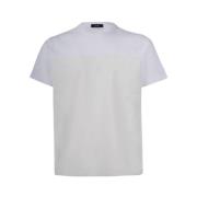 Scuba en Jersey Bimateriaal T-Shirt Herno , White , Heren