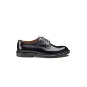 Zwarte gladleren Derby veterschoenen Doucal's , Black , Heren