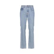 Blauwe Katoenen Denim Jeans met Logo Patch JW Anderson , Blue , Heren