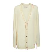 Logo Geborduurde Cardigan Maison Margiela , Beige , Dames