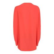 Mouwloze top met uitlopend design, oranje polyester MM6 Maison Margiel...