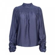 Modal Top met Opstaande Kraag &Co Woman , Blue , Dames