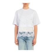 Moderne Twist T-Shirt Msgm , White , Dames