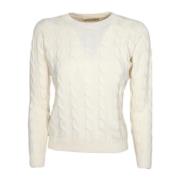 Italiaans Gemaakt Cashmere en Wol Gevlochten Crewneck Trui Cashmere Co...