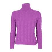 Paarse Cashmere en Wol Dolcevita Coltrui Cashmere Company , Purple , D...