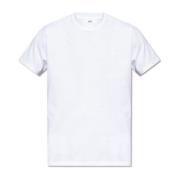 Katoenen Logo T-Shirt Ami Paris , White , Heren