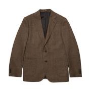 Herringbone Virgin Wool-Blend Sportjas Brooks Brothers , Brown , Heren