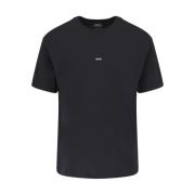 Zwarte katoenen T-shirt met wit logo A.p.c. , Black , Heren