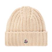 Beanie met logo Moncler , Beige , Dames