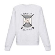 Sweatshirt met logo Maison Kitsuné , Gray , Heren