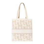 Shopper tas met logo Moncler , Beige , Dames