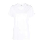 Wit T-shirt met geborduurd logo, biologisch katoen Isabel Marant Étoil...