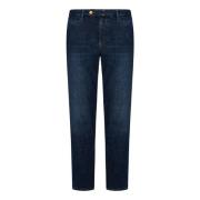 Blauwe Slim-Fit Jeans met Afneembare Sleutelhanger Incotex , Blue , He...