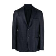 Geruite Blazer met Afneembare Binnenzijde Corneliani , Blue , Heren