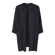 Open-Front Jas met ¾ Mouwen Masai , Black , Dames