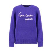 Zachte Crew Neck Pullover met Borduursel MC2 Saint Barth , Purple , Da...