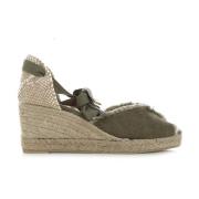 Militair Groene Open-Toe Espadrilla Castañer , Green , Dames