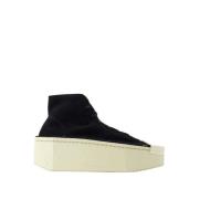 Zwart/Wit Leren Sneakers - Renga Hi Y-3 , Black , Dames