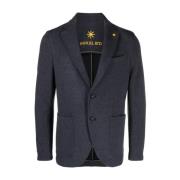 Navy Blue Katoenmix Blazer Manuel Ritz , Blue , Heren